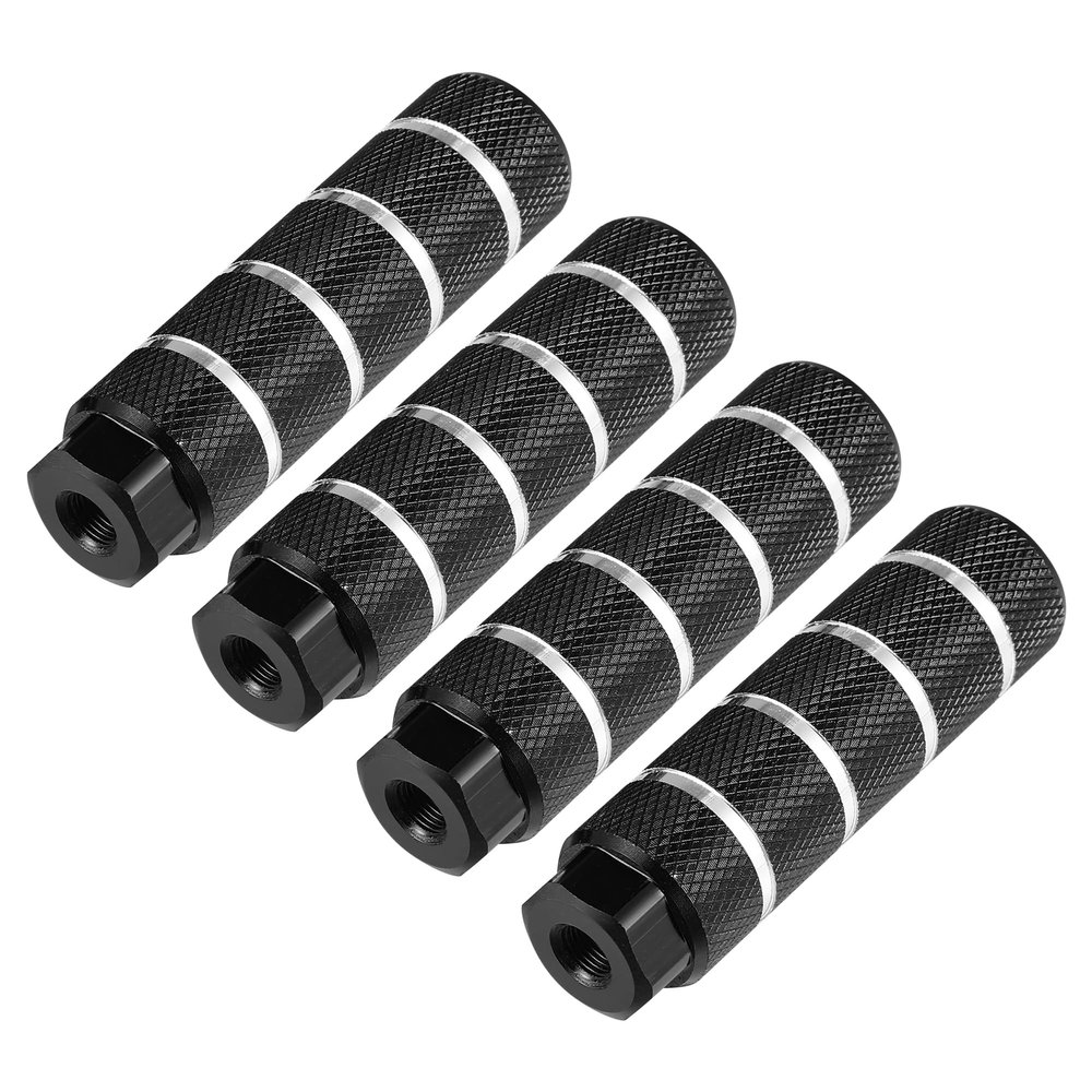 X AUTOHAUX 4pcs Aluminum Alloy Rear Foot Pegs Footrests Universal Black for BMX MTB Bike Bicycle Fit 3/8 Inch Axles