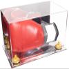 Better Display Cases Acrylic Boxing Glove Display Case with Mirror Case, Yellow Risers and Mirror Base (A011/V16) view 1