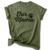EVERTREE CLOTHING Fur Mama T-Shirt, Unisex Women's Shirt, Cute Dog Shirt, Dog Mama Shirt, Pet Shirt, Pet Owner Shirt, Heather Military Green, Large view 1