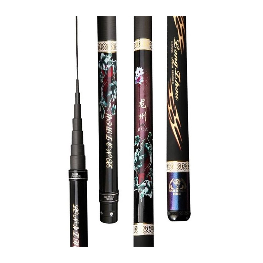 BNNP Fishing Pole Travel Fishing Rod, Carp Poles Feeder Portable Telescopic Fishing Rod Stream Hard Ultralight Carbon Fishing Pole Combo Fishing Gear (Color : Black, Size : 10M)