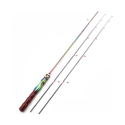 BNNP Fishing Pole 1.68m Carbon Ul Spinning Rod Slow Soft Wooden Handle Casting Rods Ultra Light Lure Fishing Rod Solid 2 Tips Colorful Trout Rod (Color : C)