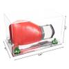 Better Display Cases Clear Acrylic Boxing Glove Display Case with Green Risers and Mirror Base (A011/V16) view 2