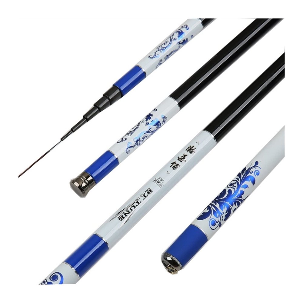 BNNP Fishing Pole Fishing Rod High Carbon Fiber Telescopic Power Hand Pole Fishing Rod 3.6M-7.2M Freshwater Feeder Rod Portable Fishing Tackle (Color : A, Size : 3.6 m)