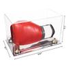 Better Display Cases Clear Acrylic Boxing Glove Display Case with Green Risers and Mirror Base (A011/V16) view 2