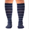 Comrad Nylon Knee High Socks - 15-20mmHg Graduated Compression Socks, (Wide Calf Medium, Navy/Sand) - Unisex, 1 Pack view 1