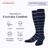 Comrad Nylon Knee High Socks - 15-20mmHg Graduated Compression Socks, (Wide Calf Medium, Navy/Sand) - Unisex, 1 Pack view 2