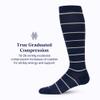 Comrad Nylon Knee High Socks - 15-20mmHg Graduated Compression Socks, (Wide Calf Medium, Navy/Sand) - Unisex, 1 Pack view 4