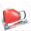 Better Display Cases Clear Acrylic Boxing Glove Display Case with Light Blue Risers and Mirror Base (A011/V16) view 1