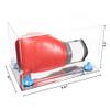 Better Display Cases Clear Acrylic Boxing Glove Display Case with Light Blue Risers and Mirror Base (A011/V16) view 2