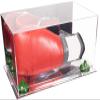 Better Display Cases Acrylic Boxing Glove Display Case with Mirror Case, Green Risers and Mirror Base (A011/V16) view 1
