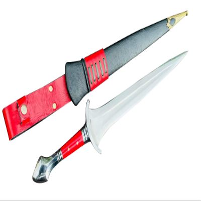 EGKH - 15" Hand Made Pippin Sword - Replica Barrow Machete - Stone Handle Kukri Knife - mini Sword - High Carbon Steel - Tempered - Ready to use