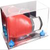 Better Display Cases Acrylic Boxing Glove Display Case with Mirror Case, Light Blue Risers and Mirror Base (A011/V16) view 1