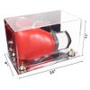 Better Display Cases Acrylic Boxing Glove Display Case with Mirror Case, Gold Risers and Mirror Base (A011/V16) view 2