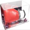 Better Display Cases Acrylic Boxing Glove Display Case with Mirror Case, Purple Risers and Mirror Base (A011/V16) view 1