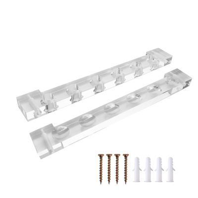 GSE Games & Sports Expert 2-Piece Acrylic Wall Mounted Billiard Pool Cue Rack Only, Billiard Sticks Wall Rack (6 Pool Cue)