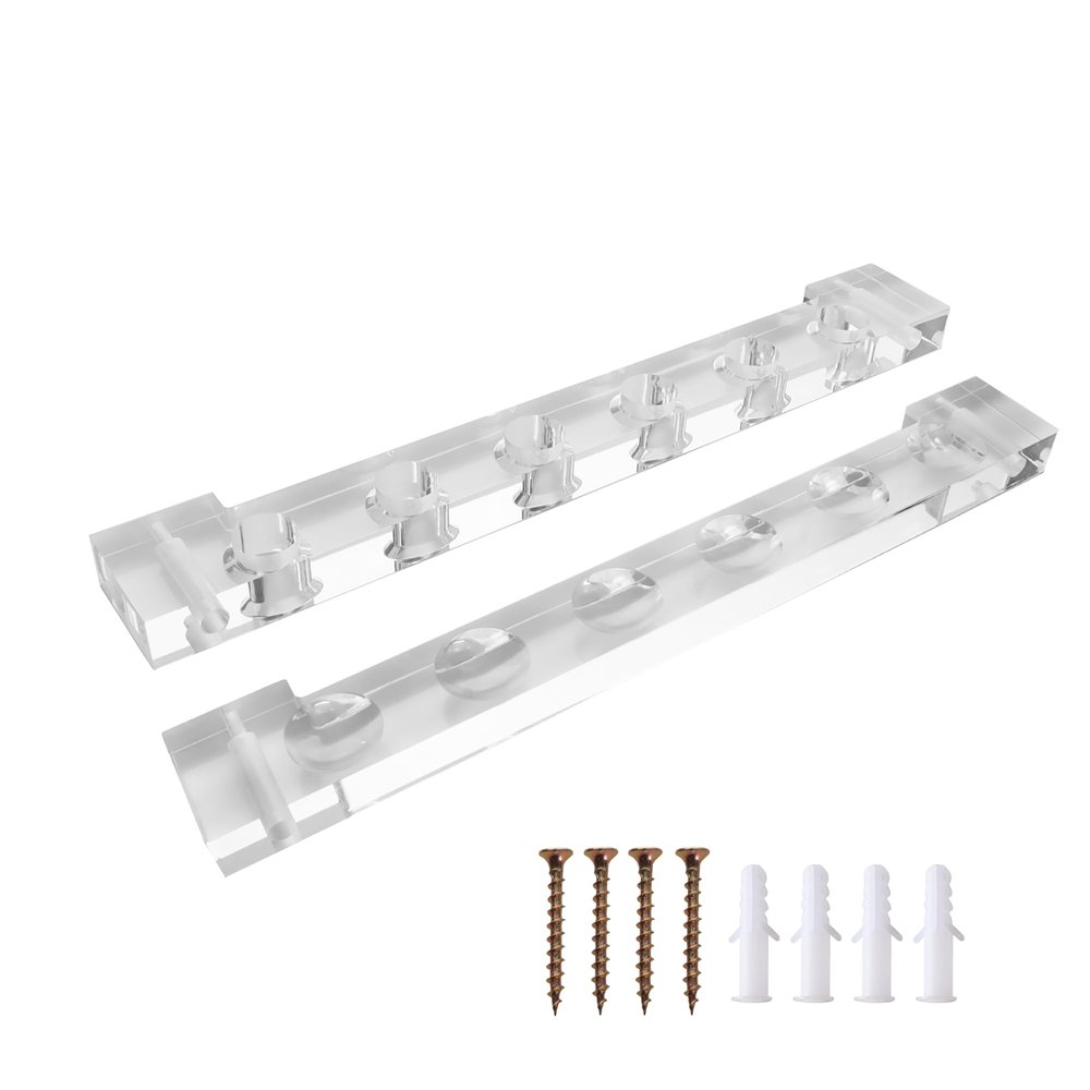 GSE Games & Sports Expert 2-Piece Acrylic Wall Mounted Billiard Pool Cue Rack Only, Billiard Sticks Wall Rack (6 Pool Cue)