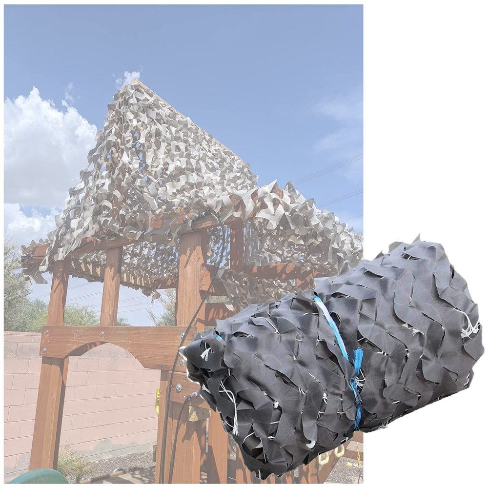 Camouflage Net Gray, Shade Netting, Camouflage Woodland Netting, for Camping Tent Pergola Car Cover, Customizable (Size : 9X9m/29.5X29.5ft)