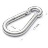 sprookber Stainless Steel Spring Snap Hook Carabiner - 304 Stainless Steel Caribeener Clips, Set of 6 (4.7 Inch) view 2