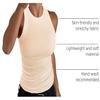 GEMBERA Womens Sleeveless Racerback High Neck Basic Ribbed Knit Fitted Tank Top Cream,Nude,M view 3