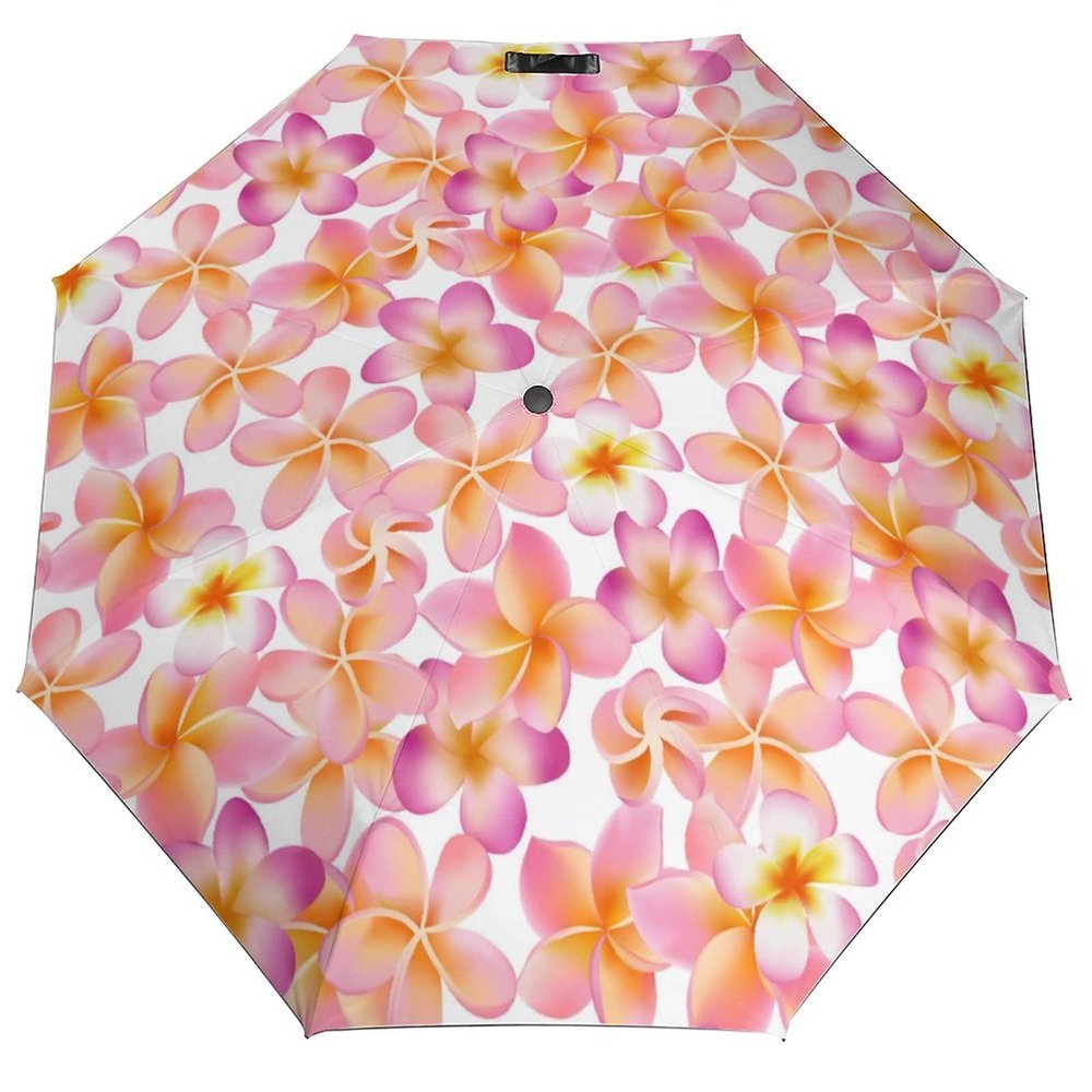 Arctic Residents Hawaiian Flowers UV Protection Windproof Folding Umbrella for Women, Kids
