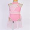 easyforever Kids Girls Basic Shiny Sequin Lyrical Skating Modern Dance Leotard Dress Halter Backless Tutu Skirt Costume Pink a 6 Years view 3
