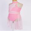 easyforever Kids Girls Basic Shiny Sequin Lyrical Skating Modern Dance Leotard Dress Halter Backless Tutu Skirt Costume Pink a 6 Years view 4