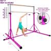 Gymnastics Bar, 5'10 Base length 45" to 71" Adjustable Horizontal Bar for Serious Training, 500 LBS Capacity, Professional Home Gym Equipment with Competition-Grade Beech-covered Fiberglass Bar view 2
