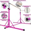 Gymnastics Bar, 5'10 Base length 45" to 71" Adjustable Horizontal Bar for Serious Training, 500 LBS Capacity, Professional Home Gym Equipment with Competition-Grade Beech-covered Fiberglass Bar view 4