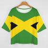 Elegant Casual Jamaican Flag Mid Sleeve Straight Neck T-Shirt for Women Girl's Summer Sun Beach XL view 3