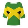 Elegant Casual Jamaican Flag Mid Sleeve Straight Neck T-Shirt for Women Girl's Summer Sun Beach XL view 4