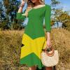 Elegant Casual Jamaican Flag Flare Dress for Women Girl's Summer Sun Beach S view 3
