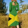 Elegant Casual Jamaican Flag Flare Dress for Women Girl's Summer Sun Beach S view 4