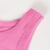 GEMBERA Womens Sleeveless Racerback High Neck Basic Ribbed Knit Fitted Tank Top Neon Hot Pink L view 2