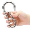 sprookber Stainless Steel Spring Snap Hook Carabiner - 304 Stainless Steel Clips, Set of 6 (6.2 Inch) view 4
