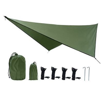 XIANGBINXUAN Waterproof Camping Tarps Tarp Cover Tent Shelter, Premium UV Protection with Complete Accessories Lightweight Compact PU 2000mm Waterproof for Hiking and Travel (Army Green)