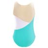 FEESHOW Gymnastics Leotards for Girls Sparkle Metallic Athletic Clothes Activewear One-Piece Skating Jumpsuit Blue Green 6 Years view 2