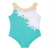FEESHOW Gymnastics Leotards for Girls Sparkle Metallic Athletic Clothes Activewear One-Piece Skating Jumpsuit Blue Green 6 Years view 3