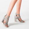 HINDOLA Women's Sandals Summer Block Heels Buckle up Sandal Women Cut Out Peep Toe Zipper Block Heel High Heel view 4