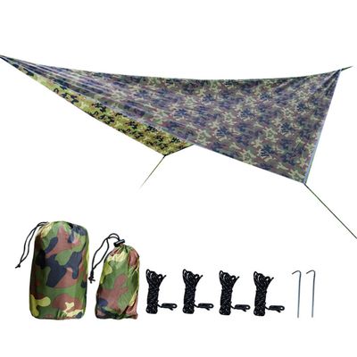 XIANGBINXUAN Waterproof Camping Tarps Tarp Cover Tent Shelter, Premium UV Protection with Complete Accessories Lightweight Compact PU 2000mm Waterproof for Hiking and Travel (Camouflage)