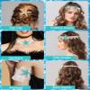 Dingion 6 Pcs Mermaid Hair Accessories Starfish Shell Headband Starfish Necklace Mermaid Arm Bracelet Hair Clip Sequin Body Glitter Costume Accessories for Women Supplies view 4