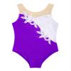 FEESHOW Gymnastics Leotards for Girls Sparkle Metallic Athletic Clothes Activewear One-Piece Skating Jumpsuit Purple 8 Years view 3