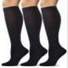 COTTON DAY Women's Soft Combed Cotton Knee High Long Calf Dress Socks Seamless Toe Shoe Size 9-11 Black view 1