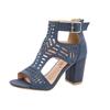HINDOLA Women's Sandals Summer Block Heels Buckle up Sandal Women Cut Out Peep Toe Zipper Block Heel High Heel view 1
