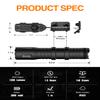 TOUGHSOUL M-Rail Picatinny Tactical Flashlight 1250 Lumens, Rechargeable Flashlight with Remote Pressure Switch LED Light with Rechargeable Batteries and Charger Included (M-Rail Mounted) view 2