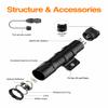 TOUGHSOUL M-Rail Picatinny Tactical Flashlight 1250 Lumens, Rechargeable Flashlight with Remote Pressure Switch LED Light with Rechargeable Batteries and Charger Included (M-Rail Mounted) view 3