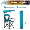LET'S CAMP Camp Chair with Shade Canopy Folding Camping Chair with Cup Holder and Carry Bag for Outdoor Camping Hiking Beach, Heavy Duty 350 LBS view 3