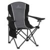 LET'S CAMP Oversized Outdoor Folding Camping Chair, Heavy Duty Arm Chair with Cup Holder and Storage Bag, 350 LBS Weight Capacity, Grey view 1