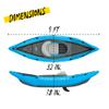 Bestway Hydro-Force Cove Champion | 1 Person Inflatable Kayak Set with Hand Pump, Paddles, Carry Bag, Blue, Blue, Grey, 275 x 81 x 45 cm view 3