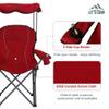 LET'S CAMP Camp Chair with Shade Canopy Folding Camping Recliner Chair with Carry Bag for Outdoor Camping Hiking Beach, Heavy Duty 350 LBS view 4