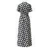 Wrap Dress for Women Fashion Short Sleeve V Neck Midi Dresses Printed A-Line Dress with Belt view 4